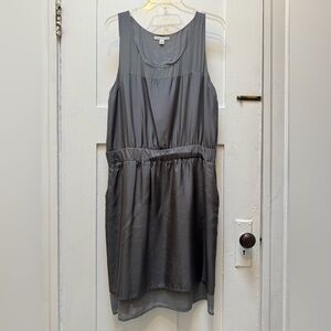 NWT Banana Republic Gray Sleeveless Dress | Size 14 | 100% Silk